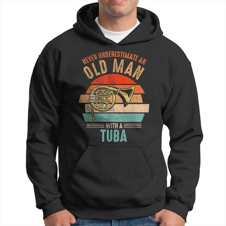 Vintage Never Underestimate An Old Man With A Tuba Hoodie