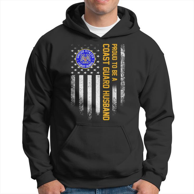 Vintage Usa American Flag Proud To Be A Coast Guard Husband Funny Gifts For Husband Hoodie