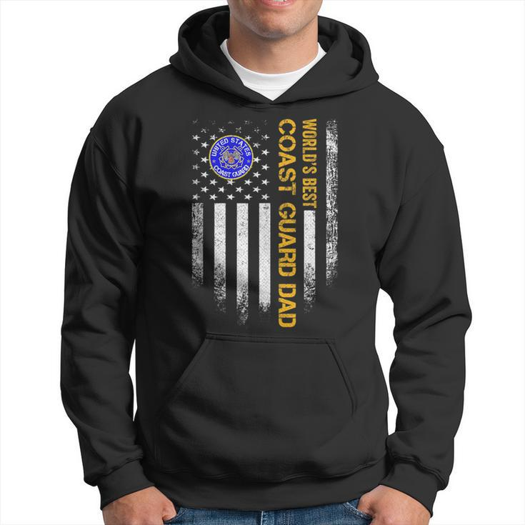 Vintage Usa American Flag Worlds Best Us Coast Guard Dad Funny Gifts For Dad Hoodie