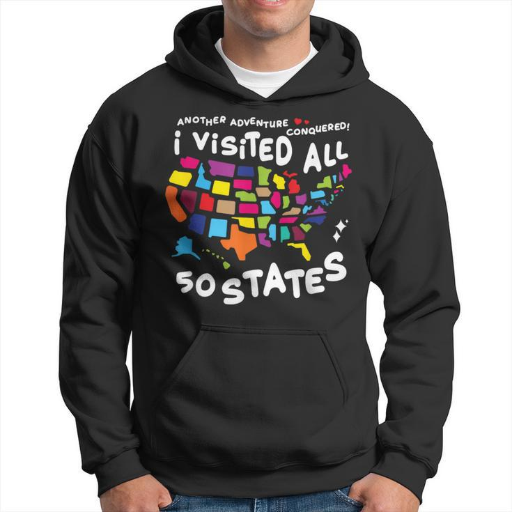 I Visited All 50 States Us Map Travel Challenge Hoodie