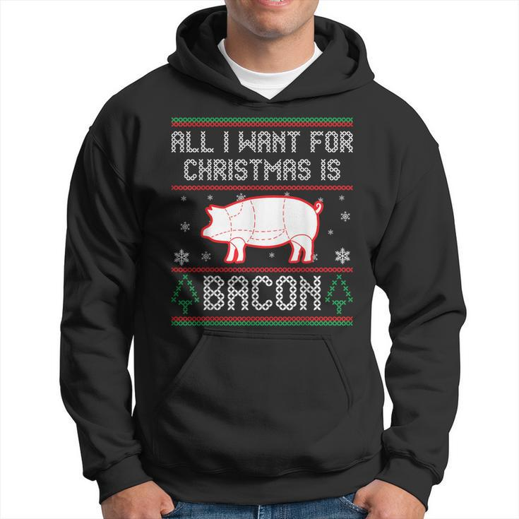 All I Want For Christmas Is Bacon Pig Ugly Christmas Sweater Hoodie