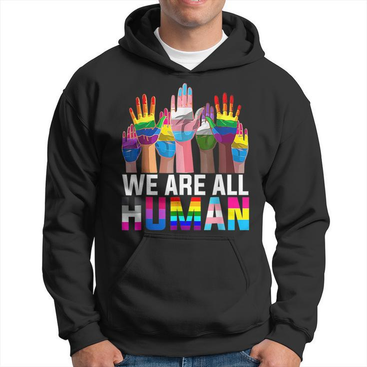 We Are All Human Lgbt Flag Gay Pride Month Transgender Flag  Hoodie