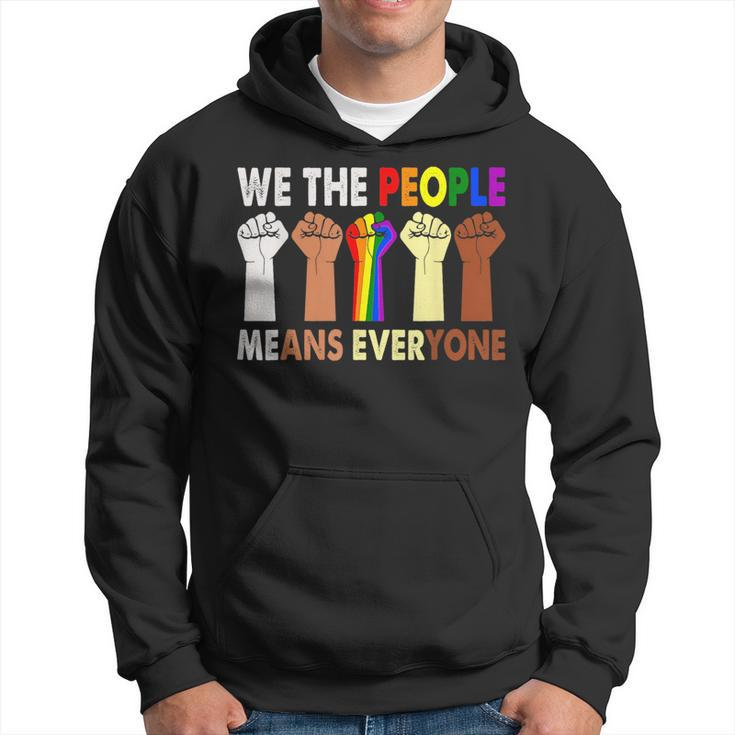 We The People Means Everyone Funny Retro Lgbt Blm Gay Pride  Hoodie