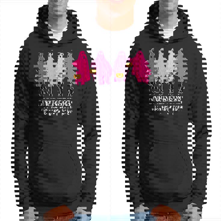 On Wednesday We Were Pink Ghost Breast Cancer Halloween Hoodie