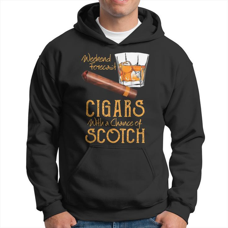 Weekend Forecast Cigars Chance Of Bourbon Fathers Day Gift  Cigars Funny Gifts Hoodie