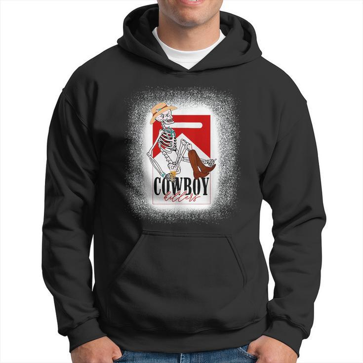 Western Cowboy Skeleton Punchy Killers Skull Rodeo Howdy  Rodeo Funny Gifts Hoodie