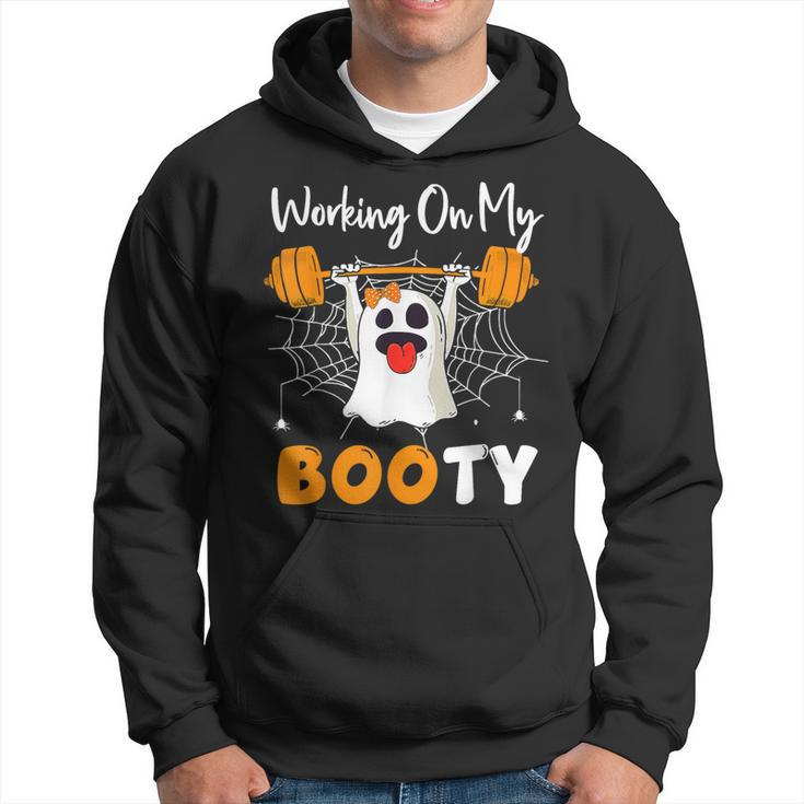 Working On My Booty Ghost Boo Gym Spooky Halloween Hoodie