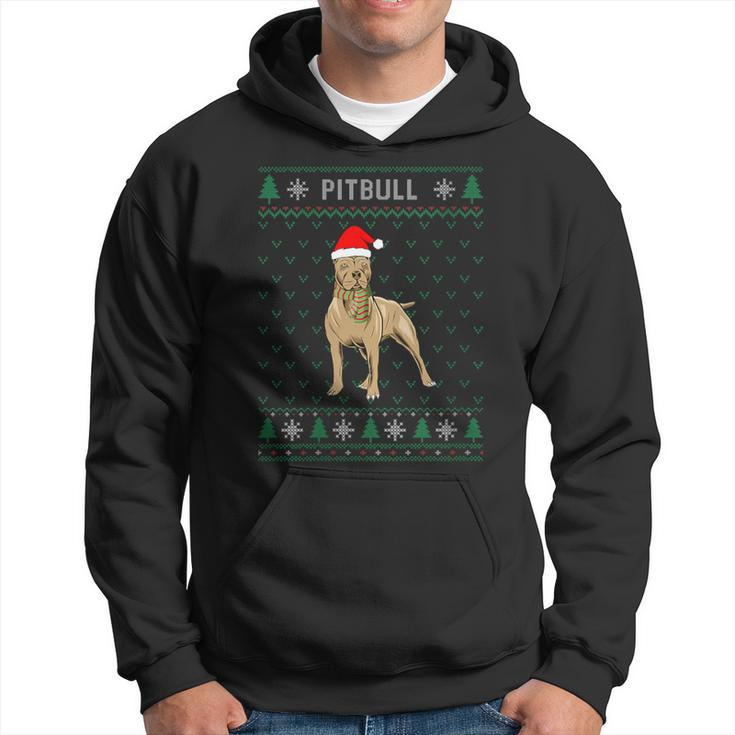 Xmas Pitbull Dog  Ugly Christmas Sweater Party Hoodie