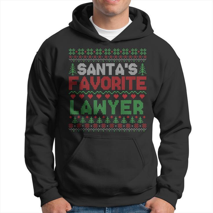 Xmas Santa's Favorite Lawyer Ugly Christmas Sweater Hoodie