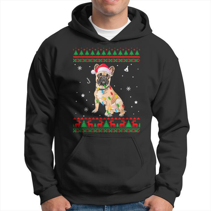 Xmas Ugly Sweater Christmas Lights French Bulldog Dog Lover Hoodie