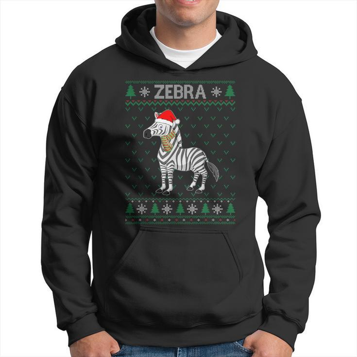 Xmas Zebra  Ugly Christmas Sweater Party Hoodie