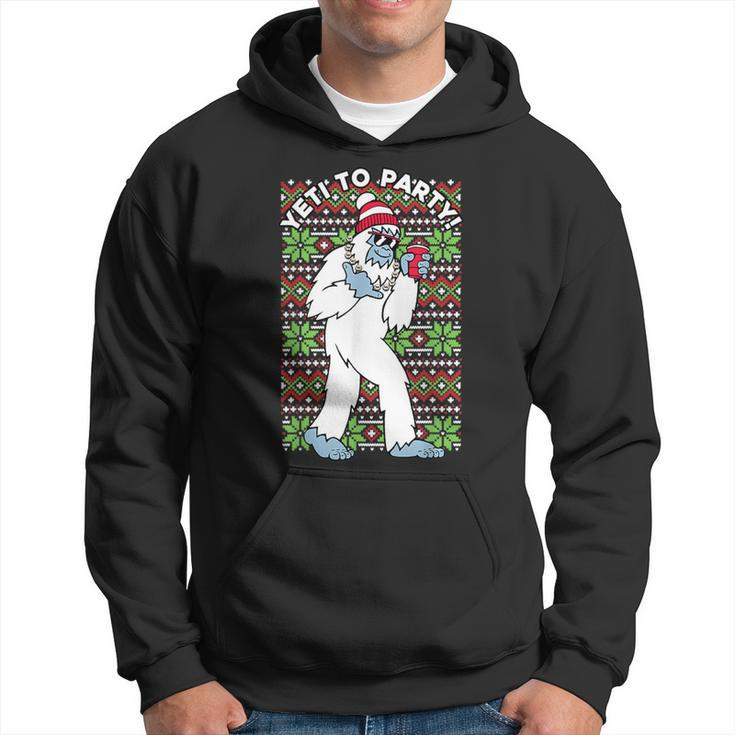 Yeti To The Party Ugly Christmas Sweater Graphic Hoodie