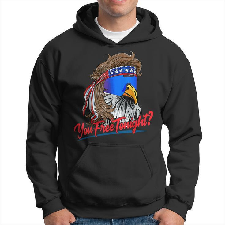 You Free Tonight Funny 4Th Of July Bald Eagle American Flag  Hoodie