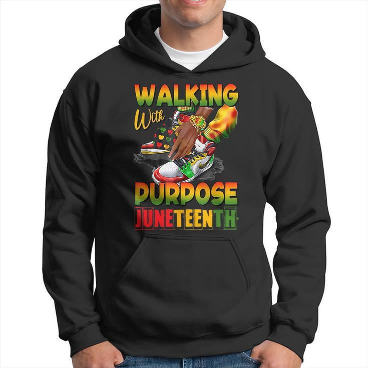 Youth Shoes Steppin Into Junenth Walking With Purpose  Hoodie