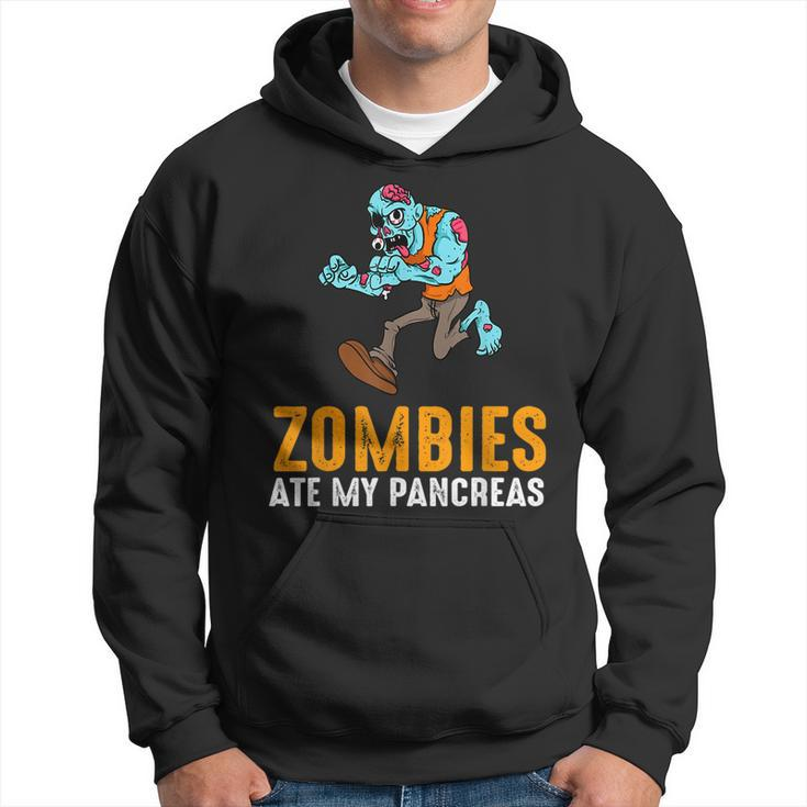 Zombie Ate My Pancreas T1d Awareness Halloween Boys Girls Halloween Hoodie