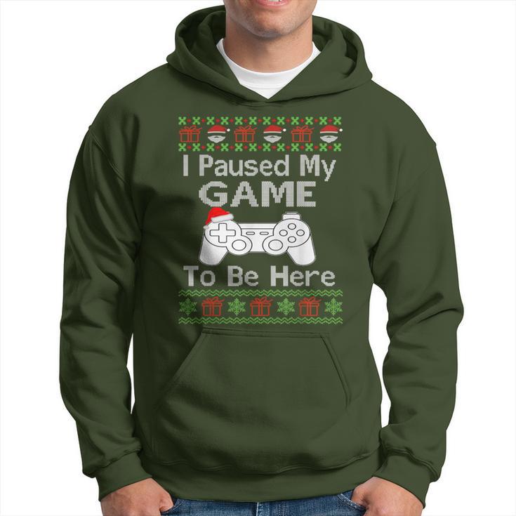 I Paused My Game To Be Here Ugly Sweater Christmas Men T Shirt Seseable CA