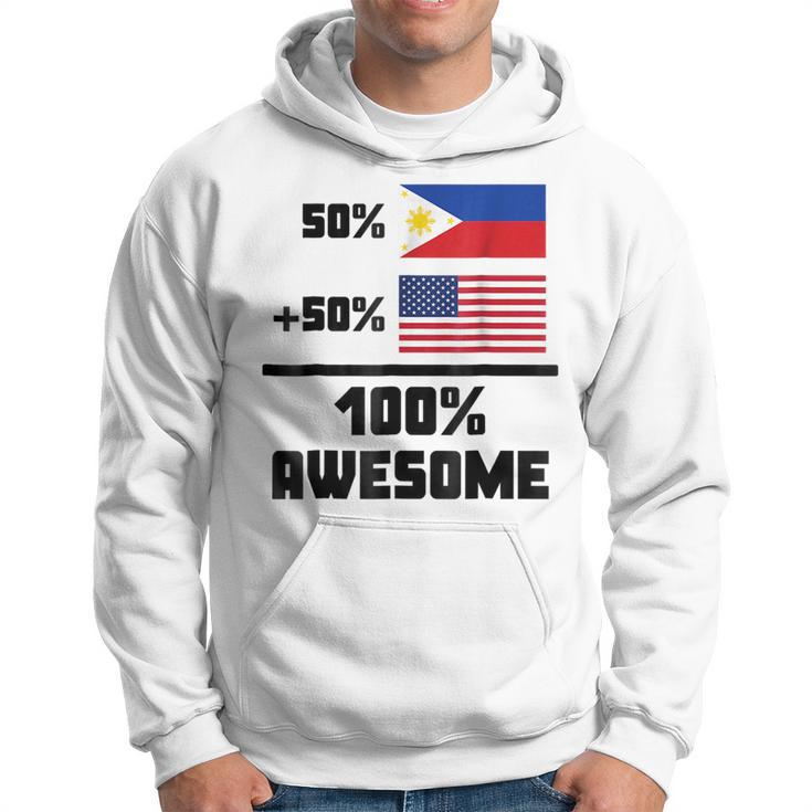 50 Filipino 50 American 100 Awesome Funny Flag Hoodie