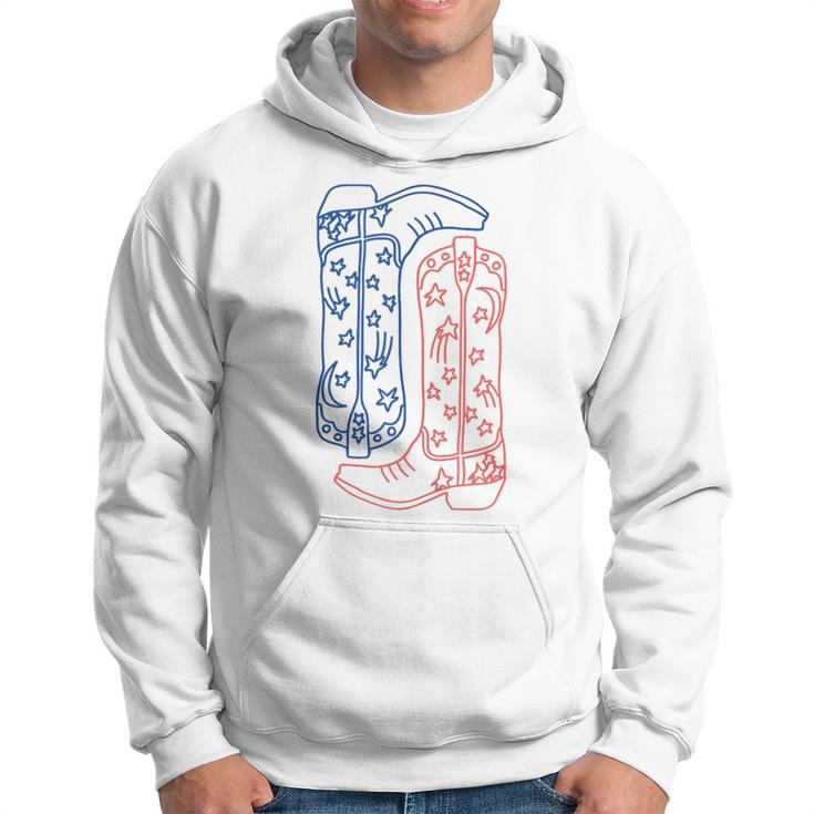 All American Western Girl Cowgirl Cowboy Boots 4Th Of July  Hoodie