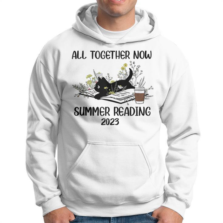 All Together Now Summer Reading 2023 Groovy Cat Book Lover Hoodie