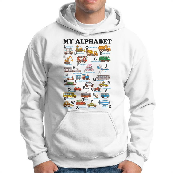 Alphabet Construction  Vehicles Abc Learning Teaching  Hoodie