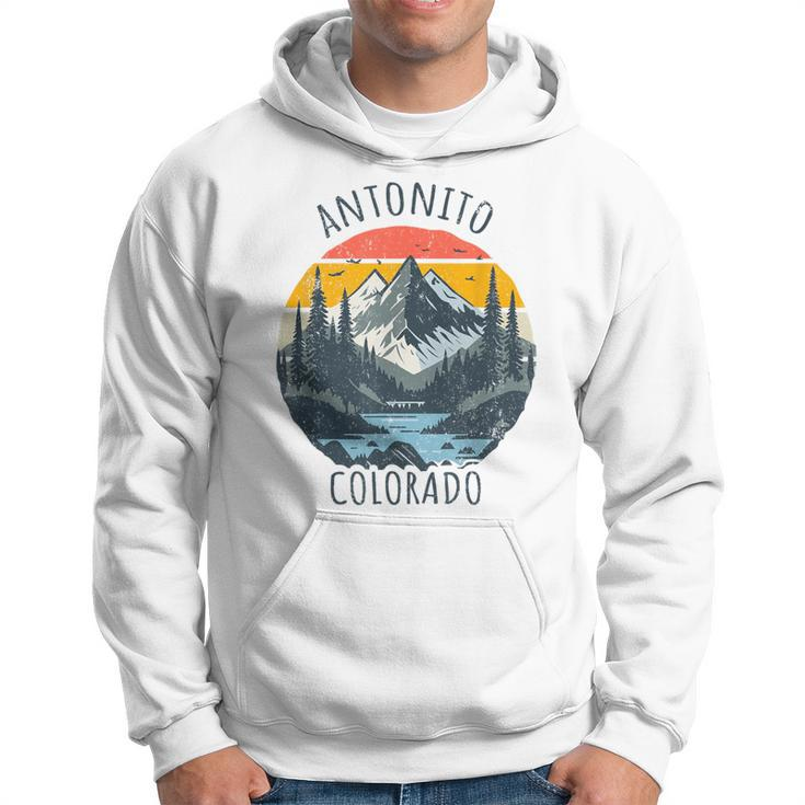 Antonito Colorado Usa Retro Mountain Vintage Style Hoodie