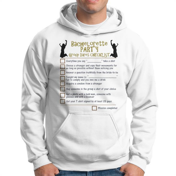 Bachelorette Party Group Dares Checklist Game Hoodie