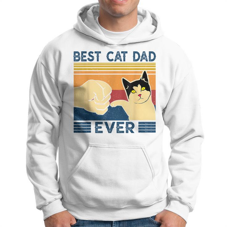 Best Cat Dad Ever  Retro Vintage Cat Daddy Father Day Hoodie