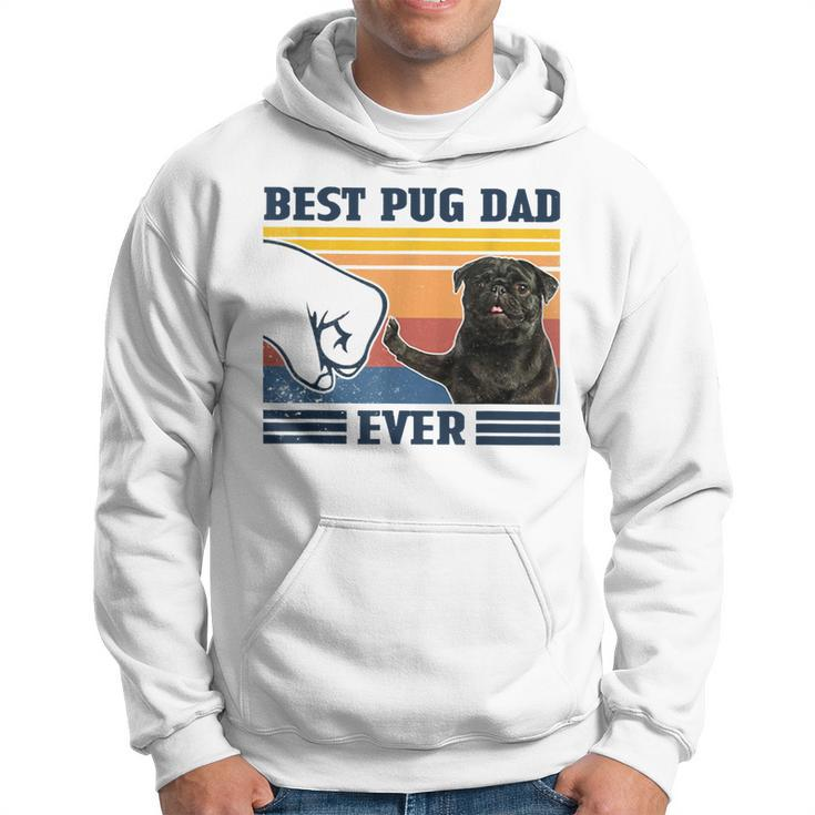 Best Pug Dad Ever Black Version  Vintage Father Day  Hoodie
