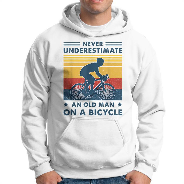 Bike Vintage Never Underestimate An Old Man On A Bicycle Hoodie