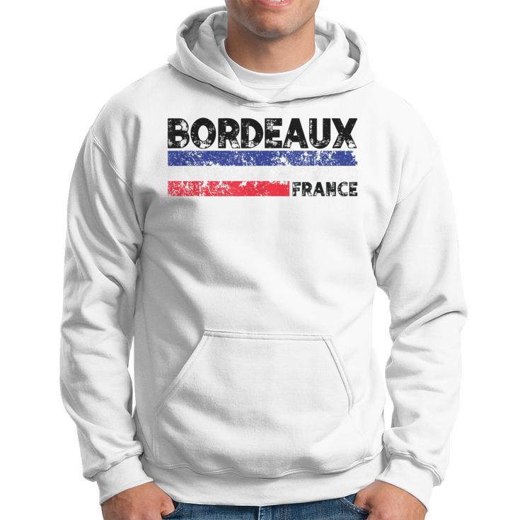 Bordeaux France Flag Tricolor French Distressed Cool Hoodie