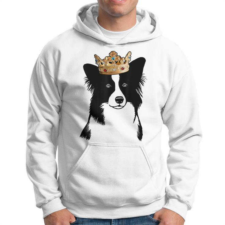 Border Collie Dog Wearing Crown Hoodie