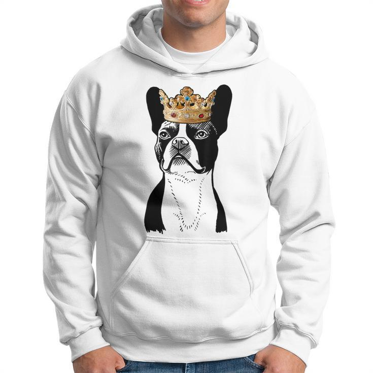 Boston Terrier Dog Wearing Crown Hoodie