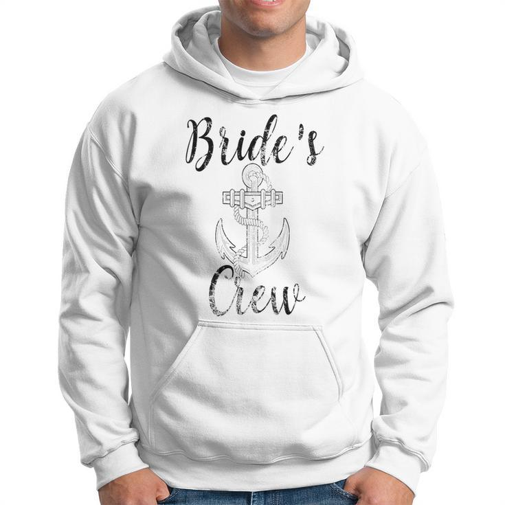 Brides Crew Bridesmaid  Nautical Anchor Bachelorette B Hoodie