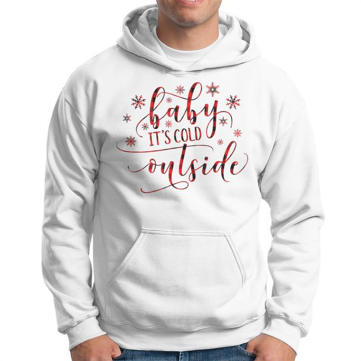 Buffalo Plaid Christmas Song Baby It's Cold Outside Hoodie
