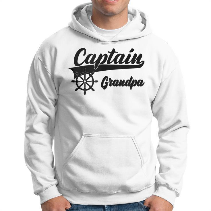 Captain Grandpa Boating Anchors & Wheel | Boat Captain  Hoodie