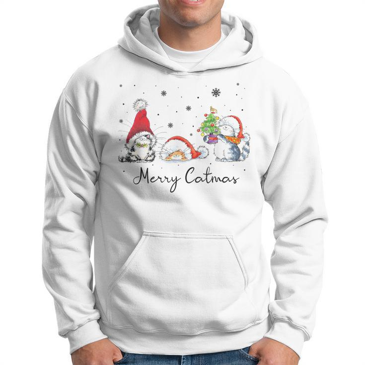 Cats With Santa Hat Merry Catmas Cat Lover Christmas Hoodie