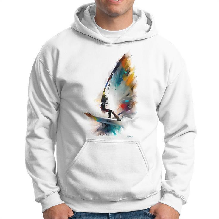 Cool Windsurfer On A Surfboard Riding The Waves Of The Ocean Hoodie