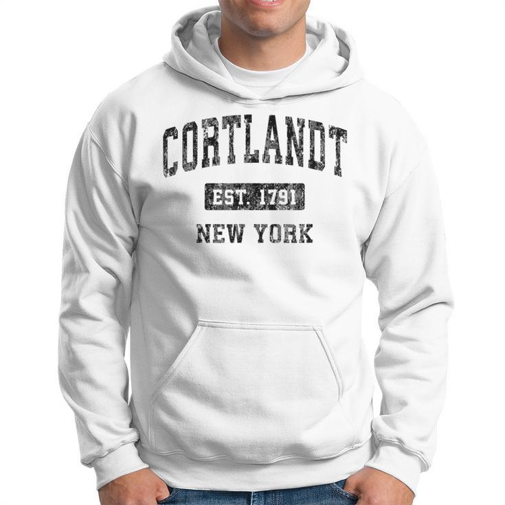 Cortlandt New York Ny Vintage Sports Black Hoodie