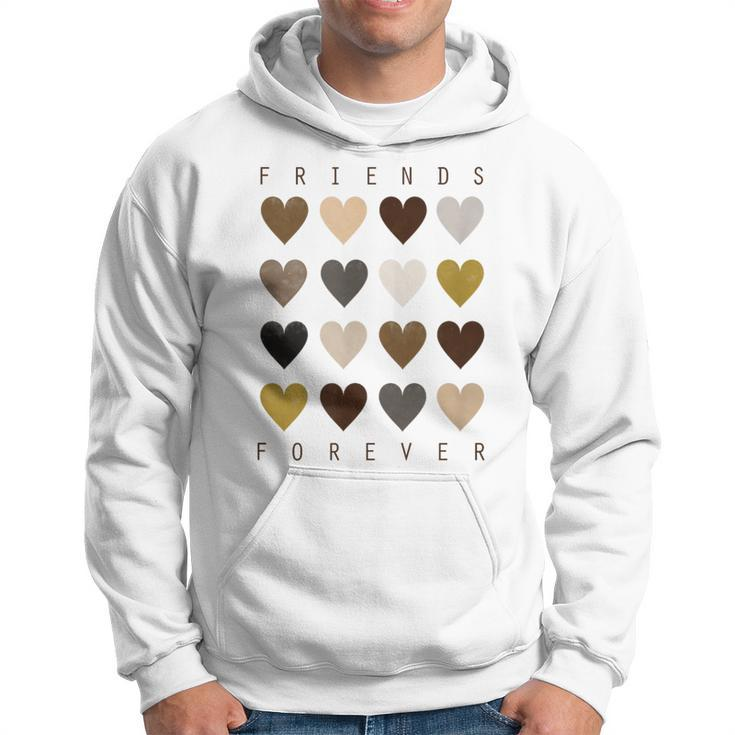 Cute Friends Forever Watercolor Patterned Hearts Friendship  Hoodie