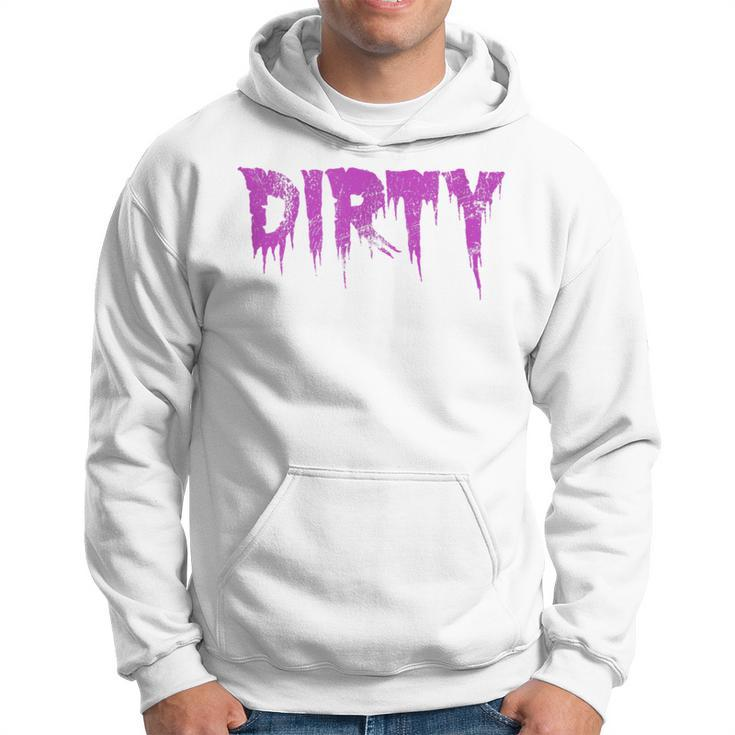 Dirty Words Horror Movie Themed Purple Distressed Dirty Hoodie