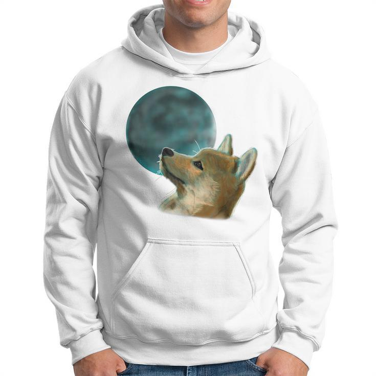 Dog Looking Up At The Moon Moon Funny Gifts Hoodie
