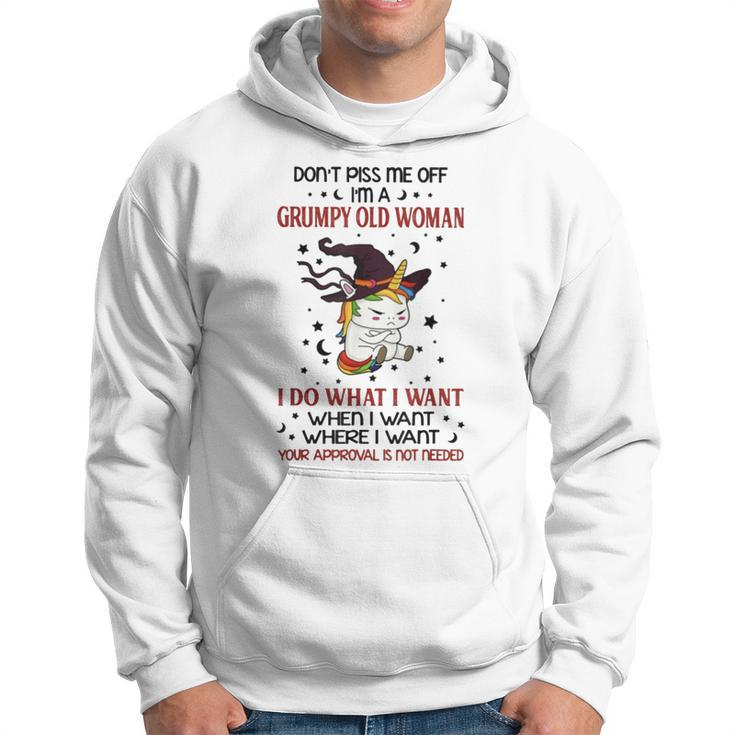 Dont Piss Me Off Im A Grumpy Old Woman Unicorn Witch  Hoodie