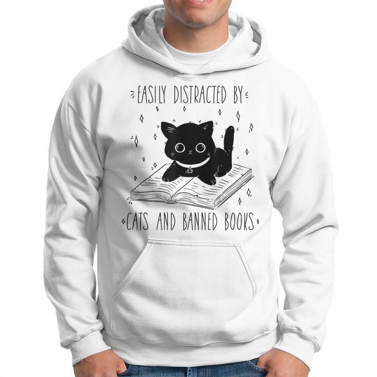 Cat Books - Easily distracted by cats and books Shirt, Hoodie