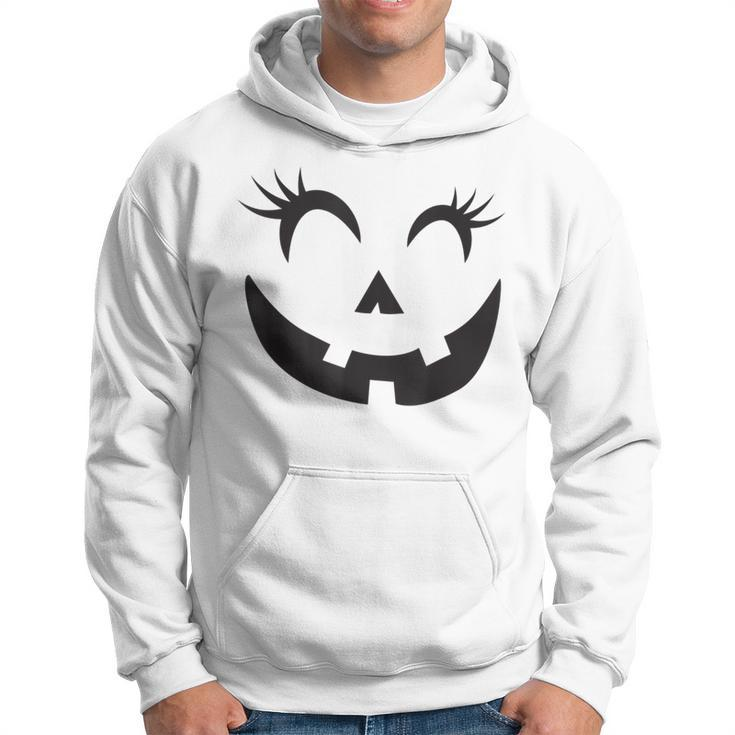 Eyelashes Halloween Outfit Pumpkin Face Costume Hoodie