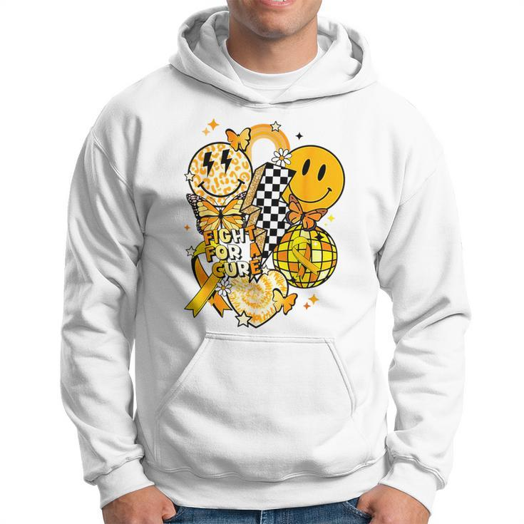 Fight For A Cure Retro Smile Face Childhood Cancer Awareness Hoodie