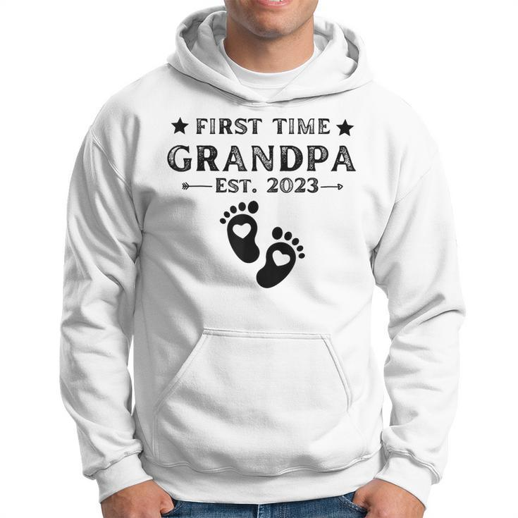 First Time Grandpa 2023 For Grandfather Funny Fathers Day  Hoodie