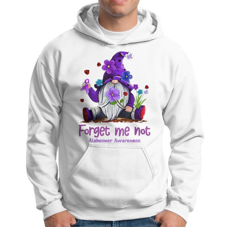 Forget Purple Gnome Me Not Purple Alzheimer's Awareness Hoodie