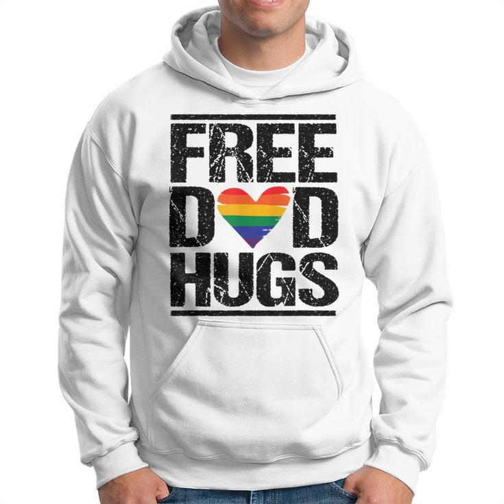 Free Dad Hugs  Lgbtq Pride Stepfather Daddy Papa Design  Gift For Mens Hoodie