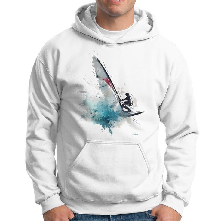 Fun Windsurfing On A Surfboard Riding The Waves Of The Ocean Hoodie