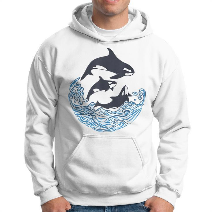 Funny Orca Killer Whales Bouquet Orca Family Cool Pisces  Hoodie